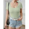 imageATHMILE Womens Scoop Neck Long Sleeve Tops Fashion Ribbed Knit Shirts Slim Fitted Casual Basic Tee T Shirt for Women 2026Csage Green