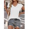 imageATHMILE Womens Summer Tops V Neck Cap Sleeve Tshirts Casual Cute T Shirts Fashion Clothes Vintage Basics Tee