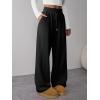 imageATHMILE Womens Sweatpants Wide Leg Baggy High Waist Y2K Pants Fall Winter Spring Joggers Clothes with PocketsBlack