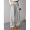 imageATHMILE Womens Sweatpants Wide Leg Baggy High Waist Y2K Pants Fall Winter Spring Joggers Clothes with PocketsGrey