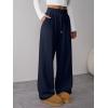 imageATHMILE Womens Sweatpants Wide Leg Baggy High Waist Y2K Pants Fall Winter Spring Joggers Clothes with PocketsNavy Blue