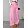 imageATHMILE Womens Sweatpants Wide Leg Baggy High Waist Y2K Pants Fall Winter Spring Joggers Clothes with PocketsPink