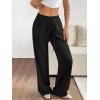 imageATHMILE Womens Sweatpants Wide Leg Barrel Pants Baggy Joggers Low Waist Fall Fashion Winter Clothing Pockets 2026Black