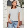 imageATHMILE Womens Tops Basic T Shirts Summer Business Dressy Casual Cap Sleeve Tee Cute Clothes Trendy Fashion Outfits White L