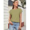 imageATHMILE Womens Tops Summer Basic T Shirts Business Casual Loose Fit Cap Sleeve Tee Cute Clothes Trendy Fashion Outfits Light Green