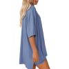 imageATHMILE Womens Two Piece Short Lounge Sets Spring Summer Casual Oversized Shirts Airport Travel Outfit Beach Vacation 2026Blue
