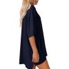 imageATHMILE Womens Two Piece Short Lounge Sets Spring Summer Casual Oversized Shirts Airport Travel Outfit Beach Vacation 2026Navy