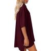 imageATHMILE Womens Two Piece Short Lounge Sets Spring Summer Casual Oversized Shirts Airport Travel Outfit Beach Vacation 2026Wine Red