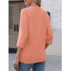 imageATHMILE Womens V Neck 34 Sleeve T Shirts Spring Summer Tops Tunic Casual Tees Henley Beach Vacation Basic Fashion ClothesHalfcoral Pink