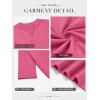 imageATHMILE Womens V Neck 34 Sleeve T Shirts Spring Summer Tops Tunic Casual Tees Henley Beach Vacation Basic Fashion ClothesHalfhot Pink