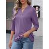 imageATHMILE Womens V Neck 34 Sleeve T Shirts Spring Summer Tops Tunic Casual Tees Henley Beach Vacation Basic Fashion ClothesHalflavender