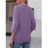 imageATHMILE Womens V Neck 34 Sleeve T Shirts Spring Summer Tops Tunic Casual Tees Henley Beach Vacation Basic Fashion ClothesHalflavender