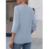 imageATHMILE Womens V Neck 34 Sleeve T Shirts Spring Summer Tops Tunic Casual Tees Henley Beach Vacation Basic Fashion ClothesHalflight Blue