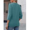imageATHMILE Womens V Neck 34 Sleeve T Shirts Spring Summer Tops Tunic Casual Tees Henley Beach Vacation Basic Fashion ClothesHalfteal Green