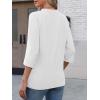 imageATHMILE Womens V Neck 34 Sleeve T Shirts Spring Summer Tops Tunic Casual Tees Henley Beach Vacation Basic Fashion ClothesHalfwhite