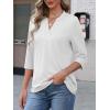 imageATHMILE Womens V Neck 34 Sleeve T Shirts Spring Summer Tops Tunic Casual Tees Henley Beach Vacation Basic Fashion ClothesHalfwhite