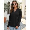imageATHMILE Womens V Neck 34 Sleeve T Shirts Spring Summer Tops Tunic Casual Tees Henley Beach Vacation Basic Fashion ClothesLongblack