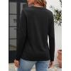 imageATHMILE Womens V Neck 34 Sleeve T Shirts Spring Summer Tops Tunic Casual Tees Henley Beach Vacation Basic Fashion ClothesLongblack