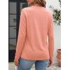 imageATHMILE Womens V Neck 34 Sleeve T Shirts Spring Summer Tops Tunic Casual Tees Henley Beach Vacation Basic Fashion ClothesLongcoral Pink