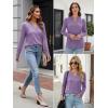 imageATHMILE Womens V Neck 34 Sleeve T Shirts Spring Summer Tops Tunic Casual Tees Henley Beach Vacation Basic Fashion ClothesLonglavender