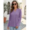 imageATHMILE Womens V Neck 34 Sleeve T Shirts Spring Summer Tops Tunic Casual Tees Henley Beach Vacation Basic Fashion ClothesLonglavender