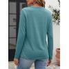 imageATHMILE Womens V Neck 34 Sleeve T Shirts Spring Summer Tops Tunic Casual Tees Henley Beach Vacation Basic Fashion ClothesLongteal Green