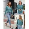 imageATHMILE Womens V Neck 34 Sleeve T Shirts Spring Summer Tops Tunic Casual Tees Henley Beach Vacation Basic Fashion ClothesLongteal Green
