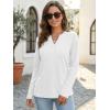 imageATHMILE Womens V Neck 34 Sleeve T Shirts Spring Summer Tops Tunic Casual Tees Henley Beach Vacation Basic Fashion ClothesLongwhite