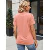 imageATHMILE Womens V Neck 34 Sleeve T Shirts Spring Summer Tops Tunic Casual Tees Henley Beach Vacation Basic Fashion ClothesShortcoral Pink