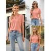 imageATHMILE Womens V Neck 34 Sleeve T Shirts Spring Summer Tops Tunic Casual Tees Henley Beach Vacation Basic Fashion ClothesShortcoral Pink