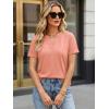 imageATHMILE Womens V Neck 34 Sleeve T Shirts Spring Summer Tops Tunic Casual Tees Henley Beach Vacation Basic Fashion ClothesShortcoral Pink