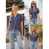imageATHMILE Womens V Neck 34 Sleeve T Shirts Spring Summer Tops Tunic Casual Tees Henley Beach Vacation Basic Fashion ClothesShortnavy Blue