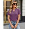 imageATHMILE Womens V Neck 34 Sleeve T Shirts Spring Summer Tops Tunic Casual Tees Henley Beach Vacation Basic Fashion ClothesShortpurple