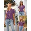 imageATHMILE Womens V Neck 34 Sleeve T Shirts Spring Summer Tops Tunic Casual Tees Henley Beach Vacation Basic Fashion ClothesShortpurple