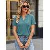 imageATHMILE Womens V Neck 34 Sleeve T Shirts Spring Summer Tops Tunic Casual Tees Henley Beach Vacation Basic Fashion ClothesShortteal Green