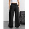 imageATHMILE Womens Wide Leg Sweatpants Baggy Y2K Cargo Pants Drawstring Waist Lounge Joggers Trendy Knee Pleated SweatsBlack