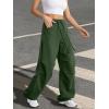 imageATHMILE Womens Wide Leg Sweatpants Baggy Y2K Cargo Pants Drawstring Waist Lounge Joggers Trendy Knee Pleated SweatsGreen