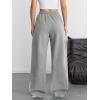 imageATHMILE Womens Wide Leg Sweatpants Baggy Y2K Cargo Pants Drawstring Waist Lounge Joggers Trendy Knee Pleated SweatsGrey