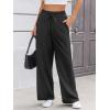 imageATHMILE Womens Wide Leg Sweatpants Double Waisted Baggy Sweat Pants with Pockets Fashion Casual Gym Fall Winter ClothesBlack