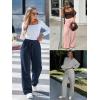 imageATHMILE Womens Wide Leg Sweatpants Double Waisted Baggy Sweat Pants with Pockets Fashion Casual Gym Fall Winter ClothesDark Grey