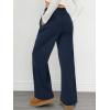 imageATHMILE Womens Wide Leg Sweatpants Double Waisted Baggy Sweat Pants with Pockets Fashion Casual Gym Fall Winter ClothesNavy Blue