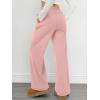 imageATHMILE Womens Wide Leg Sweatpants Double Waisted Baggy Sweat Pants with Pockets Fashion Casual Gym Fall Winter ClothesPink