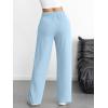 imageATHMILE Womens Wide Leg Sweatpants High Waisted Baggy Interior Drawstring Joggers Straight Leg Sweat Pants with PocketsLight Blue