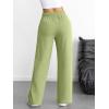imageATHMILE Womens Wide Leg Sweatpants High Waisted Baggy Interior Drawstring Joggers Straight Leg Sweat Pants with PocketsLight Green