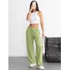 imageATHMILE Womens Wide Leg Sweatpants High Waisted Baggy Interior Drawstring Joggers Straight Leg Sweat Pants with PocketsLight Green