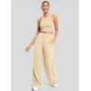 imageATHMILE Womens Wide Leg Sweatpantts High Waist Baggy Lounge Casual Pants Fall Winter Spring Clothes with PocketsApricot
