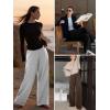 imageATHMILE Womens Wide Leg Sweatpantts High Waist Baggy Lounge Casual Pants Fall Winter Spring Clothes with PocketsApricot