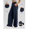 imageATHMILE Womens Wide Leg Sweatpantts High Waist Baggy Lounge Casual Pants Fall Winter Spring Clothes with PocketsNavy Blue