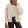 imageATHMILE Fall Long Sleeve Cardigans for Women Sweater Fashion Open Front Winter Button Down Crewneck Soft Knit Jacket 2025Apricot