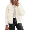 imageATHMILE Fall Long Sleeve Cardigans for Women Sweater Fashion Open Front Winter Button Down Crewneck Soft Knit Jacket 2025Cream White